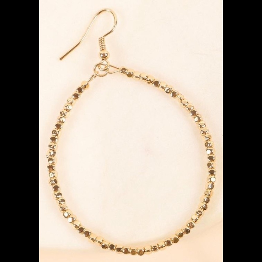 Beaded Hoops - Gold - Picture 2 of 3